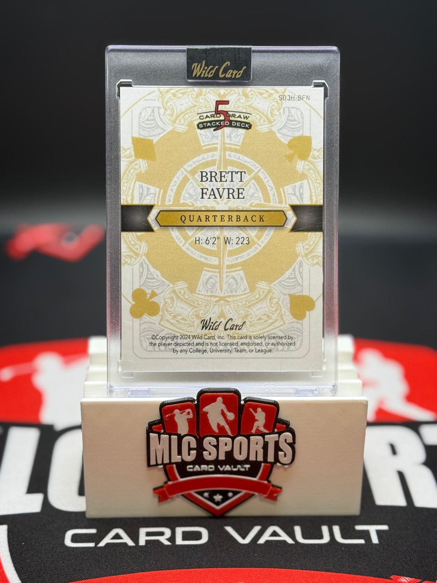 Brett Favre 1/1 Wild Card Stacked Deck Queen of Spades SSP