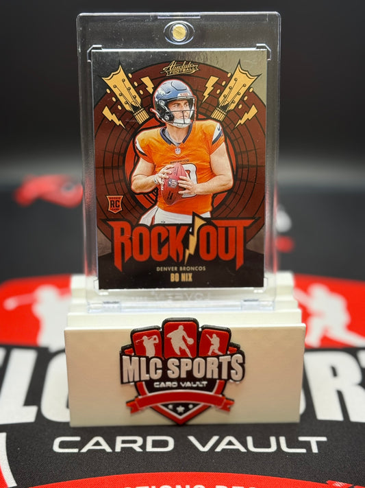Bo Nix Rookie Rock Out 2024 Panini Absolute Broncos Card