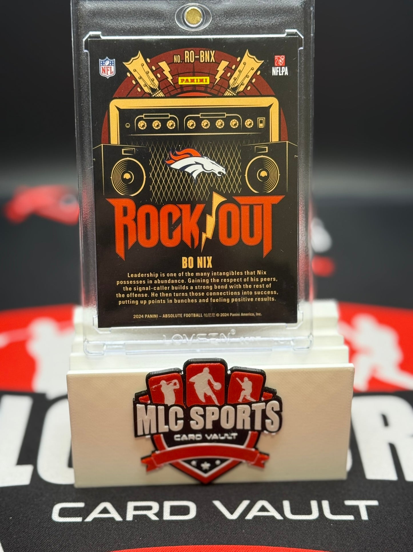 Bo Nix Rookie Rock Out 2024 Panini Absolute Broncos Card