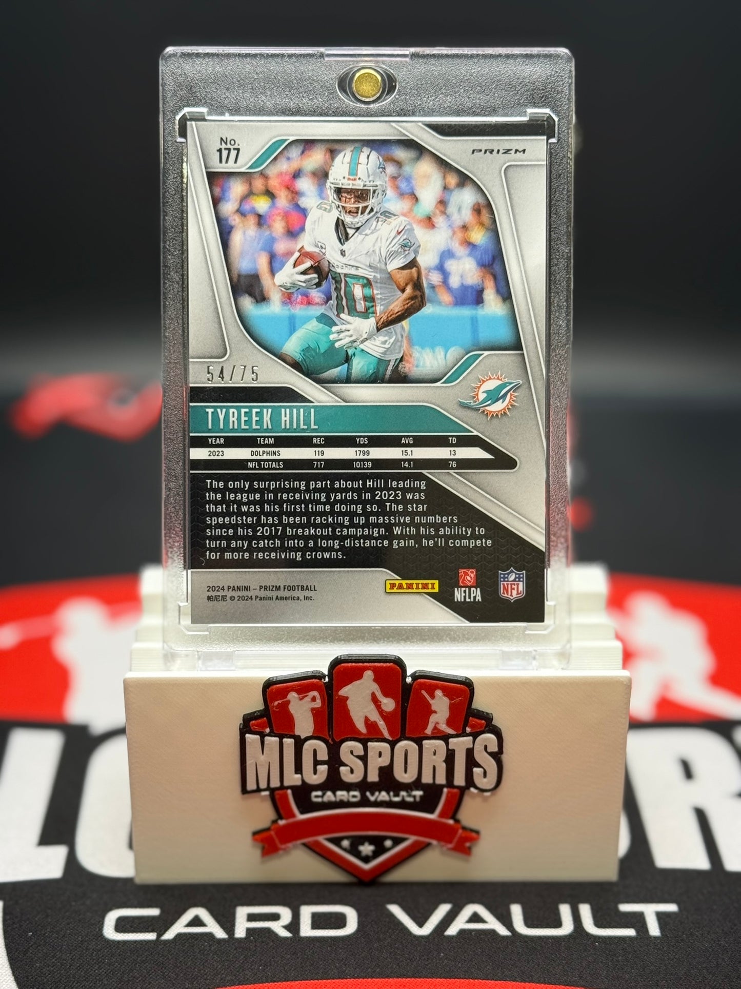 2024 Panini Prizm Tyreek Hill Green Wave /75 Dolphins