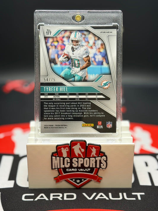 2024 Panini Prizm Tyreek Hill Green Wave /75 Dolphins