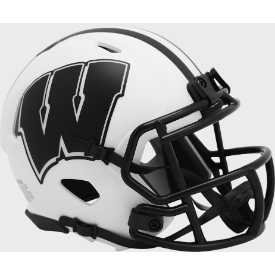 Wisconsin Badgers NCAA Mini Speed Football Helmet LUNAR- NCAA