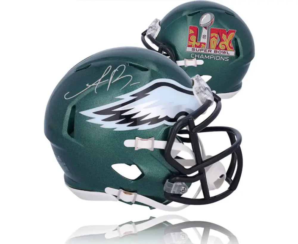 AJ Brown Philadelphia Eagles Autographed Super Bowl LIX Champions Football Helmet - Football Memorabilia