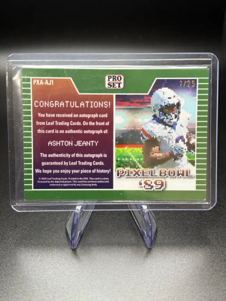 Ashton Jeanty 2024 Leaf Pro Set PixelBowl Blue Crystal Auto #PXA-AJ1 /25 RC