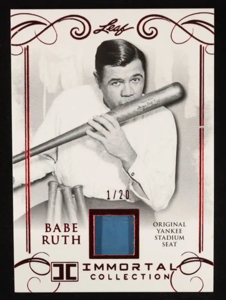 Babe Ruth 2017 Leaf Immortal Collection Yankee Stadium Seat Relic 1/20 Rare
