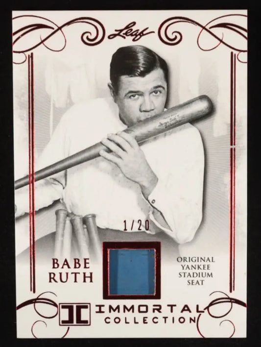Babe Ruth 2017 Leaf Immortal Collection Yankee Stadium Seat Relic 1/20 Rare