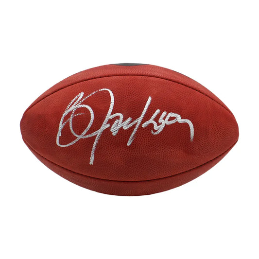 Bo Jackson Autographed Raiders Wilson Official Duke Metallic Football - Football Memorabilia
