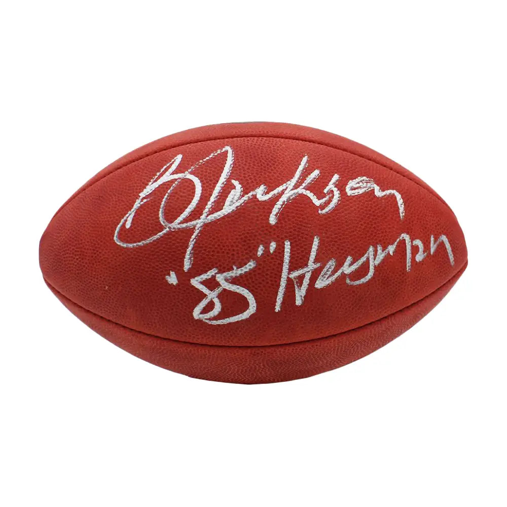 Bo Jackson Autographed Wilson Duke Metallic Official Heisman 85 Inscription - Football Memorabilia