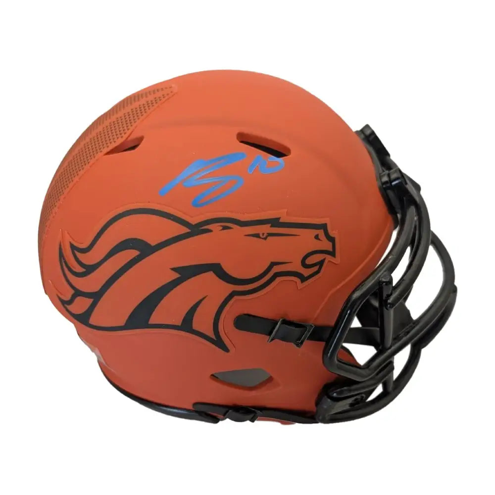 Bo Nix Autographed Denver Broncos Rave Mini Helmet - Beckett Witnessed - Football Memorabilia