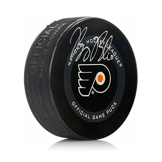Bobby Brink Autographed Philadelphia Flyers 2021 Hockey Game Model Puck - Hockey Memorabilia