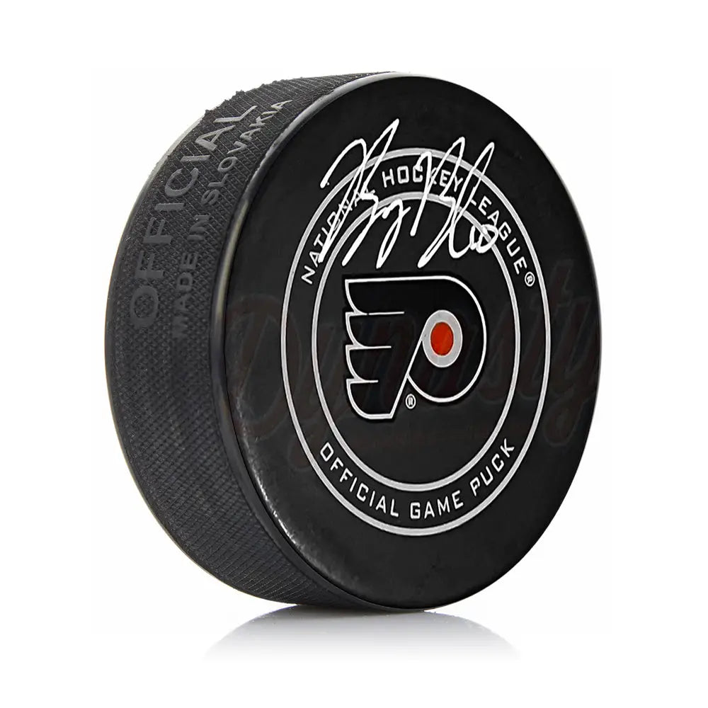 Bobby Brink Autographed Philadelphia Flyers Hockey Game Model Puck - Hockey Memorabilia