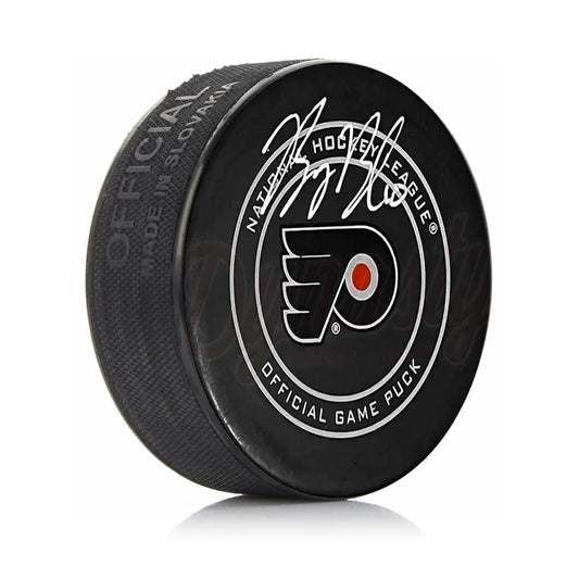 Bobby Brink Autographed Philadelphia Flyers Hockey Game Model Puck - Hockey Memorabilia