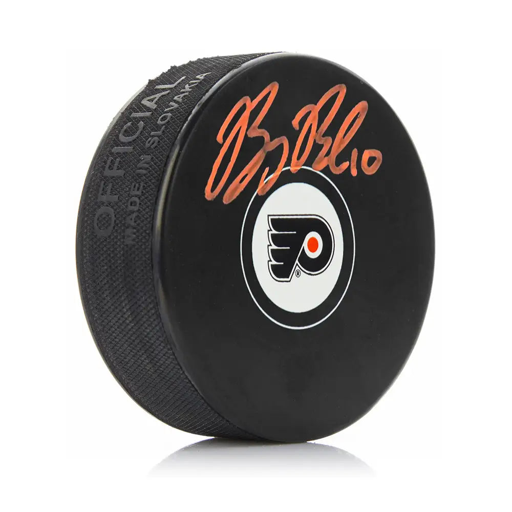 Bobby Brink Autographed Philadelphia Flyers Hockey Logo Puck with Orange Signature - Hockey Memorabilia