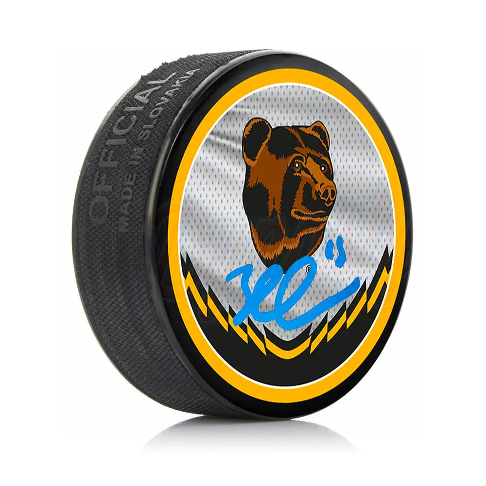 Brad Marchand Boston Bruins Autographed 2022 Reverse Retro Hockey Puck - Hockey Memorabilia