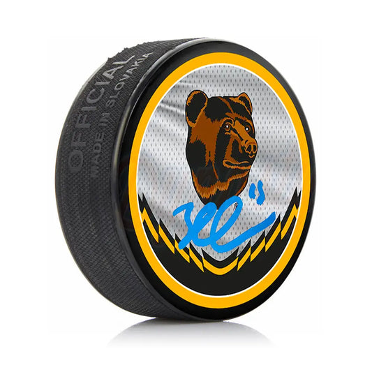 Brad Marchand Boston Bruins Autographed 2022 Reverse Retro Hockey Puck - Hockey Memorabilia