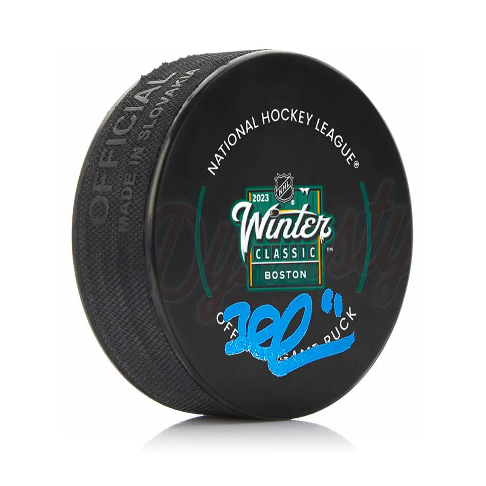 Brad Marchand Boston Bruins Autographed Official 2023 Winter Classic Game Hockey Puck - Hockey Memorabilia