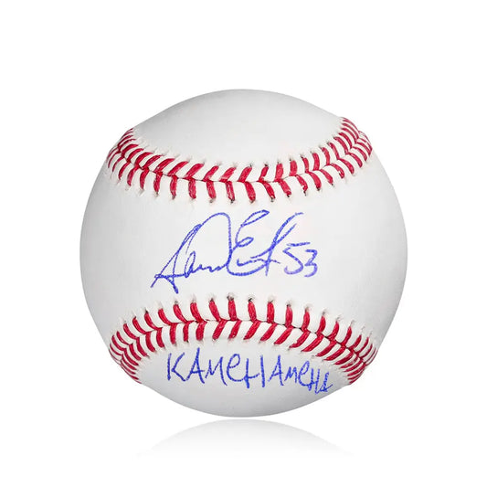 Carlos Estevez Philadelphia Phillies Autographed Baseball with Kamehameha Inscription - Baseball Memorabilia