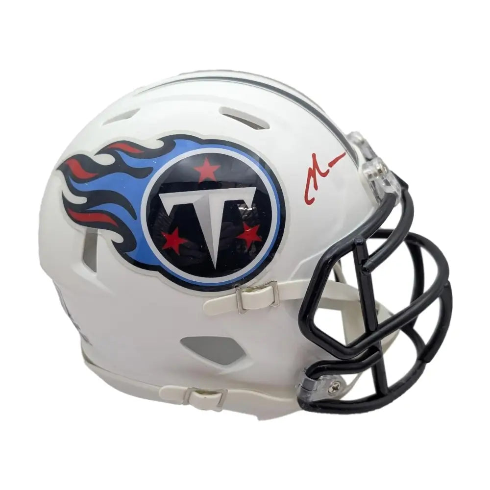 Chris Johnson Autographed Tennessee Titans Riddell Throwback 99/17 Mini Helmet - Football Memorabilia