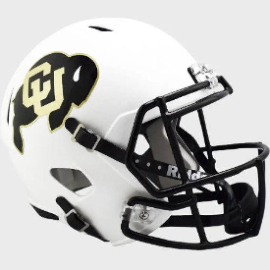 Colorado Buffaloes Full Size Speed Replica Football Helmet Matte White - NCAA - Helmets