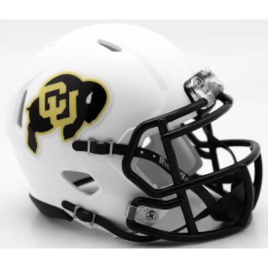 Colorado Buffaloes NCAA Mini Speed Football Helmet Matte White- NCAA - Helmets