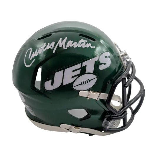 Curtis Martin Autographed New York Jets Throwback 2019-23 Speed Mini Helmet - Football Memorabilia