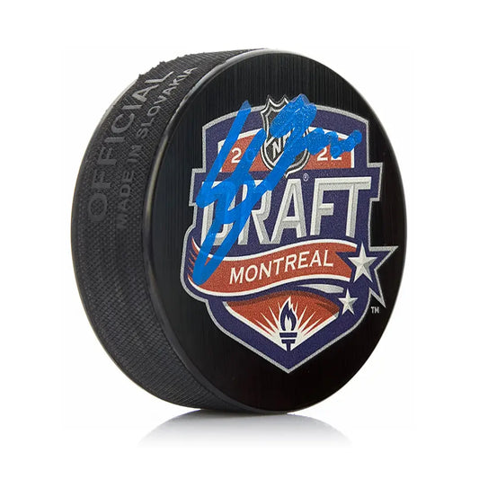 Cutter Gauthier Anaheim Ducks Autographed NHL Hockey 2022 Draft Puck - Hockey Memorabilia