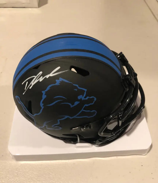 D’Andre Swift Signed Eclipse Alternate Speed NFL Mini Helmet w/JSA COA - Helmets