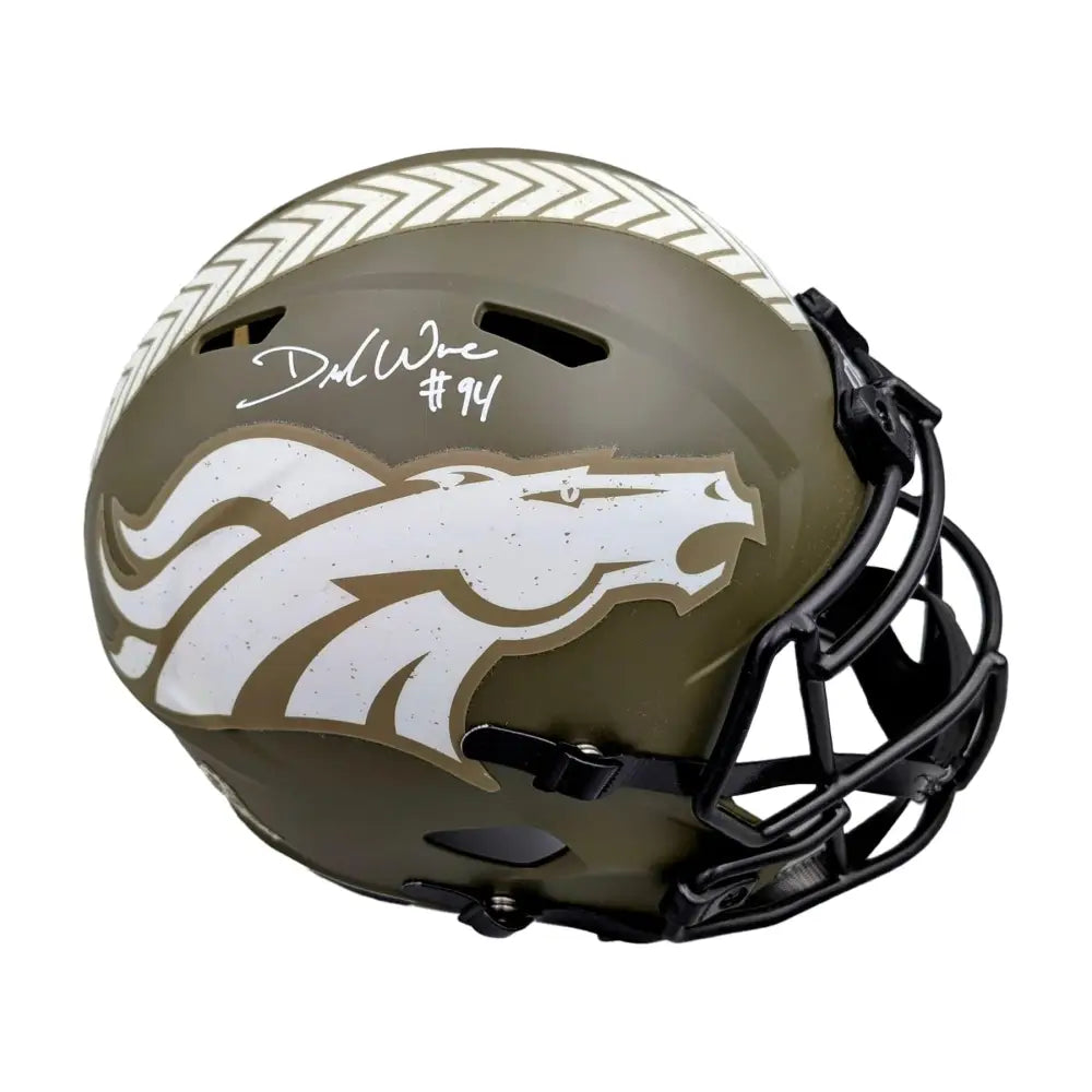 DeMarcus Ware Autographed Full Size Salute To Service Replica Helmet - Football Memorabilia