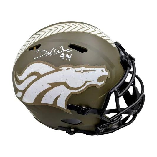 DeMarcus Ware Autographed Full Size Salute To Service Replica Helmet - Football Memorabilia
