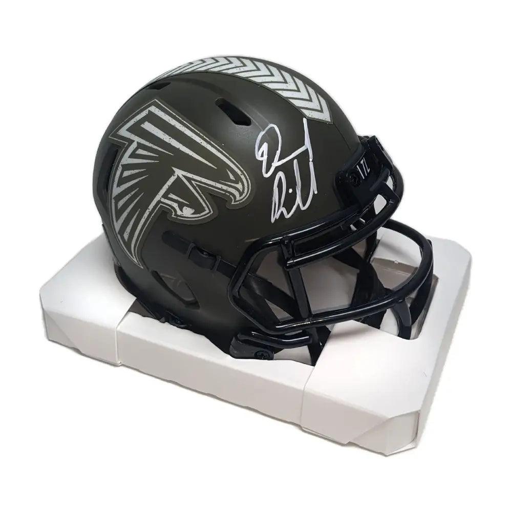 Desmond Ridder Autographed Falcons Salute Mini Helmet- BAS - Football Memorabilia