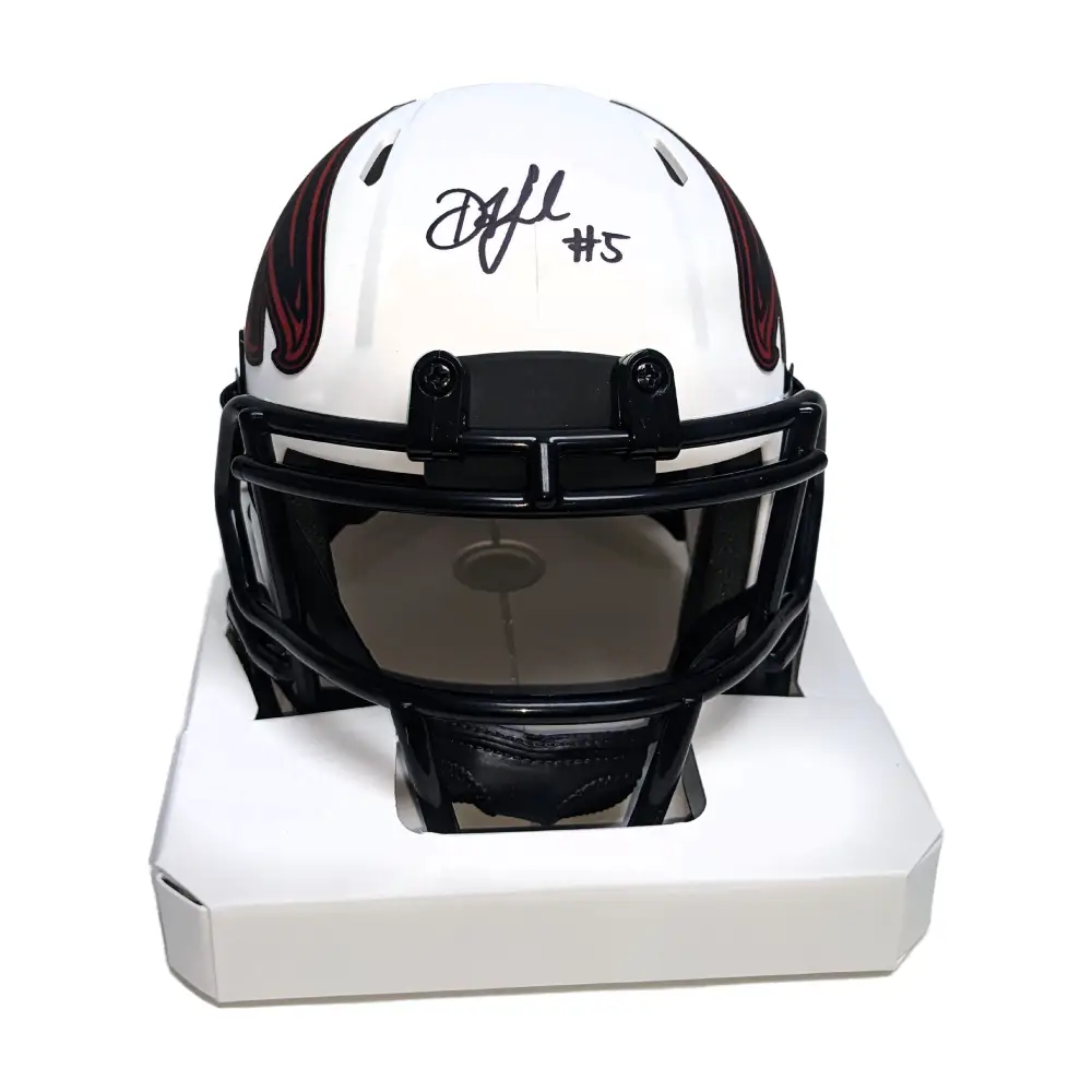 Drake London Autographed Hand Signed Atlanta Falcons Lunar Mini Football Helmet - BAS Beckett Authentication - Football