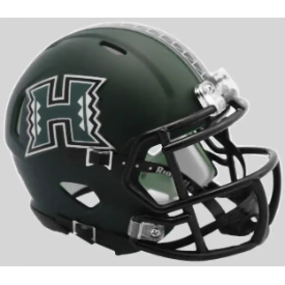 Hawaii Warriors NCAA Mini Speed Football Helmet Matte Green - NCAA - Helmets