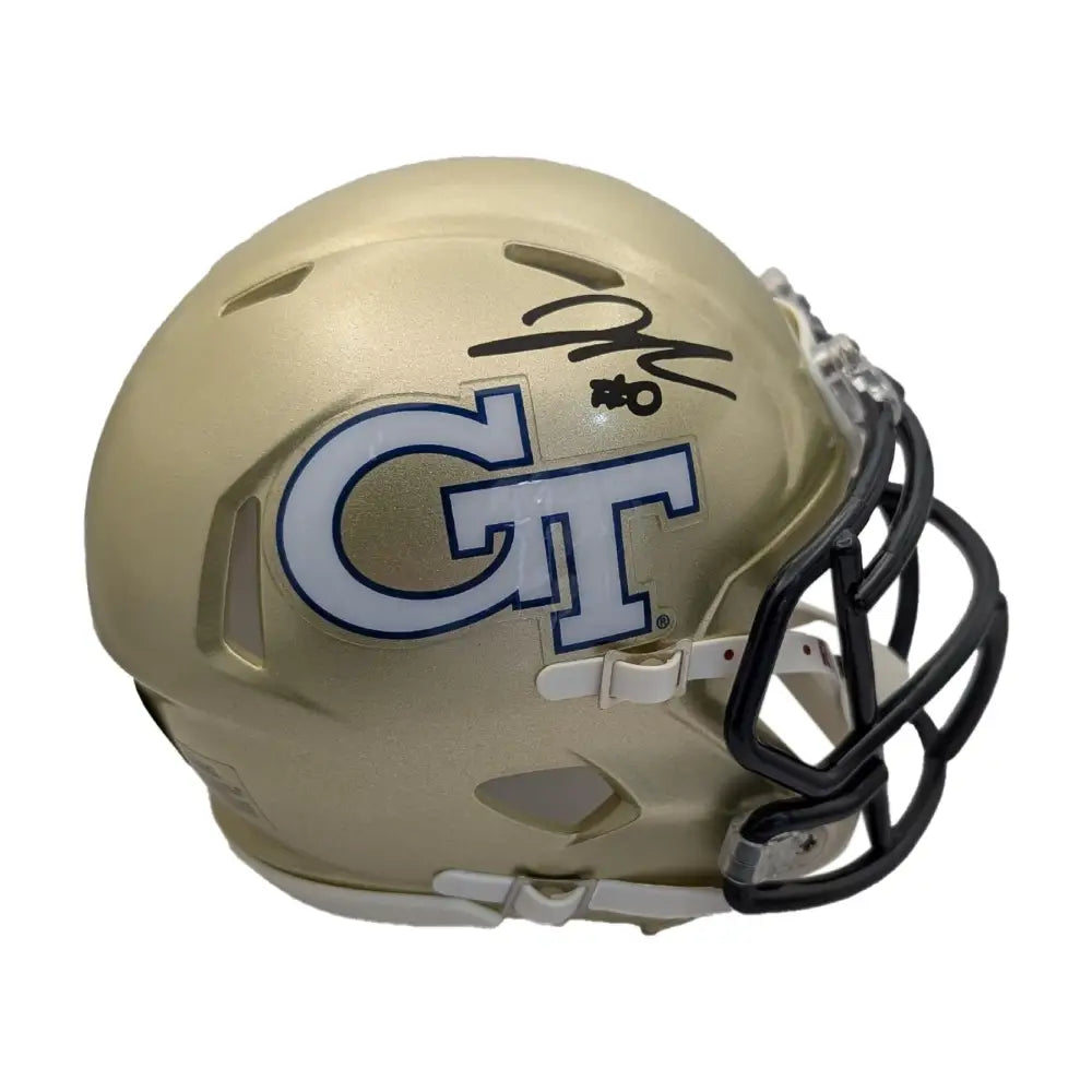 Jahmyr Gibbs Autographed Georgia Tech Yellow Jackets Riddell Speed Mini Helmet - Football Memorabilia