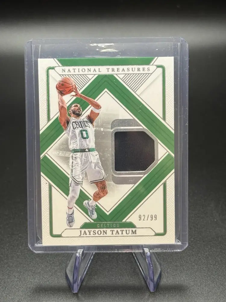 Jayson Tatum 2024-25 Panini National Treasures /99 Game Used Patch Threads