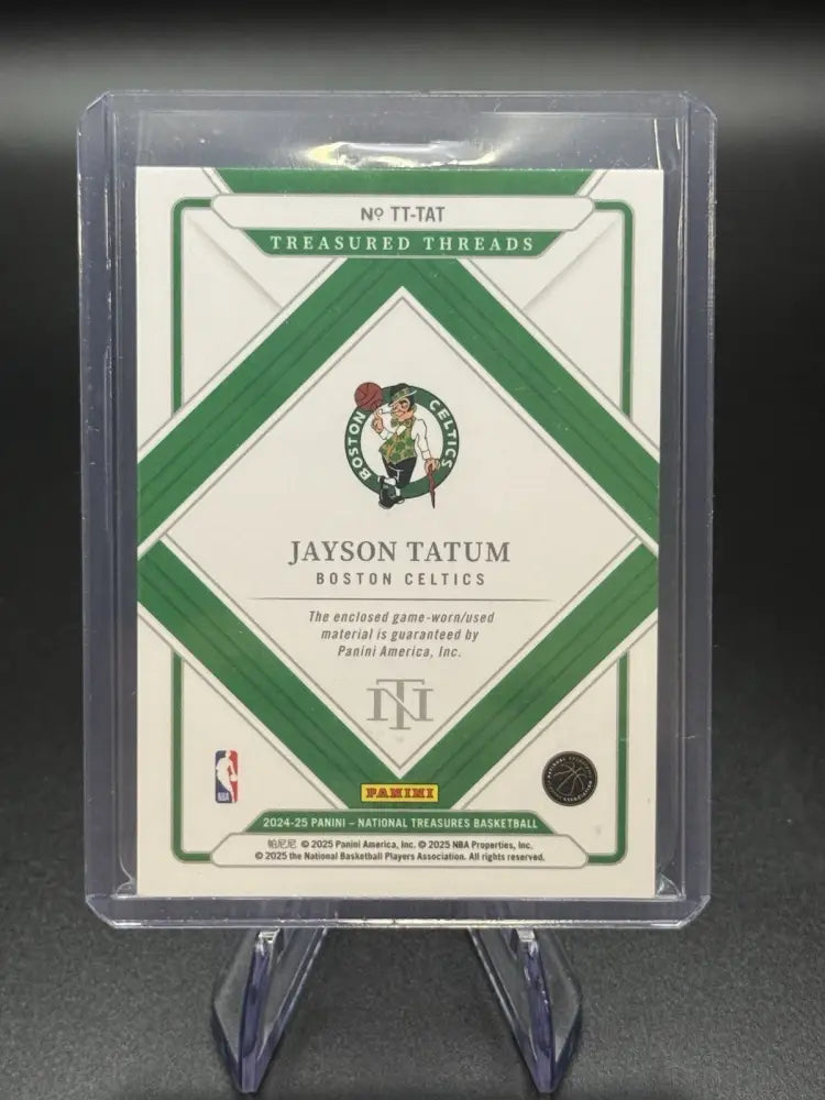 Jayson Tatum 2024-25 Panini National Treasures /99 Game Used Patch Threads