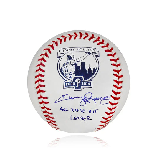 Jimmy Rollins Philadelphia Phillies Autographed Retirement OML Baseball (All Time Hits Leader) - Baseball Memorabilia