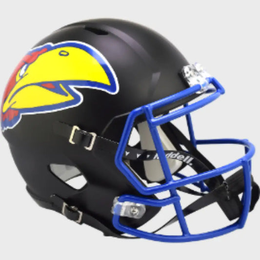Kansas Jayhawks Full Size Speed Replica Football Helmet Black - NCAA - Helmets