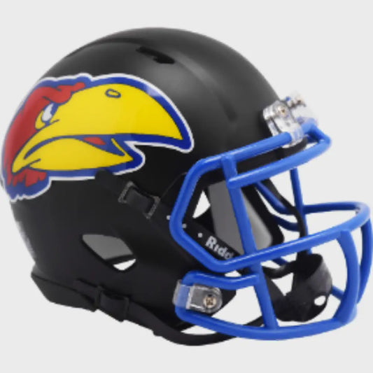 Kansas Jayhawks NCAA Mini Speed Football Helmet Black- NCAA - Helmets