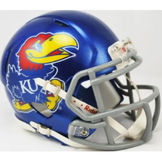 Kansas Jayhawks NCAA Mini Speed Football Helmet Oversized Decal - NCAA - Helmets