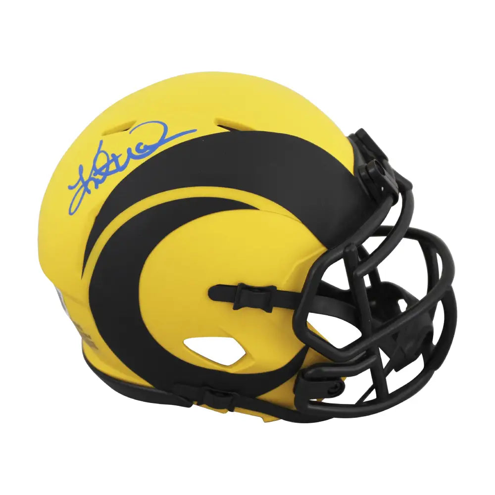 Kurt Warner Autographed Riddell Rave Mini Helmet - Football Memorabilia