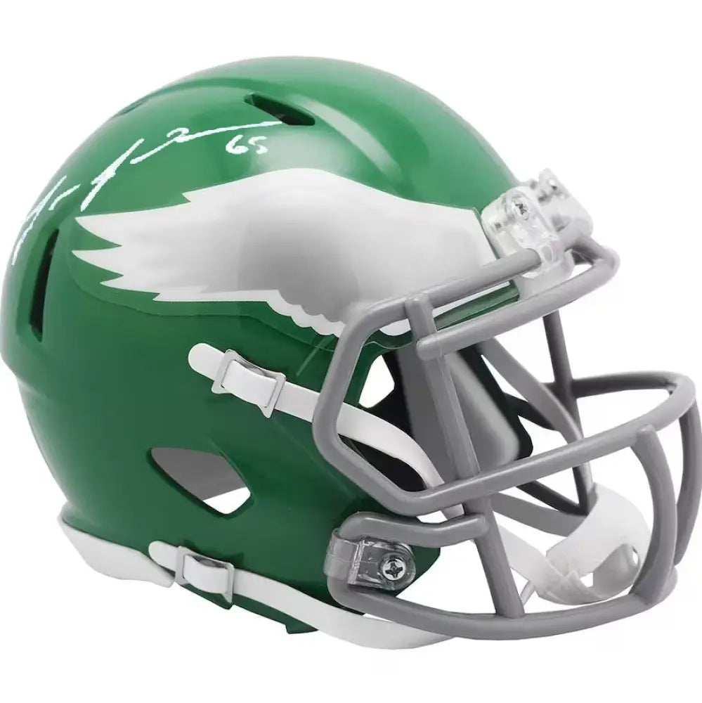 Lane Johnson Philadelphia Eagles Autographed Kelly Green Alternate Football Mini-Helmet - Football Memorabilia