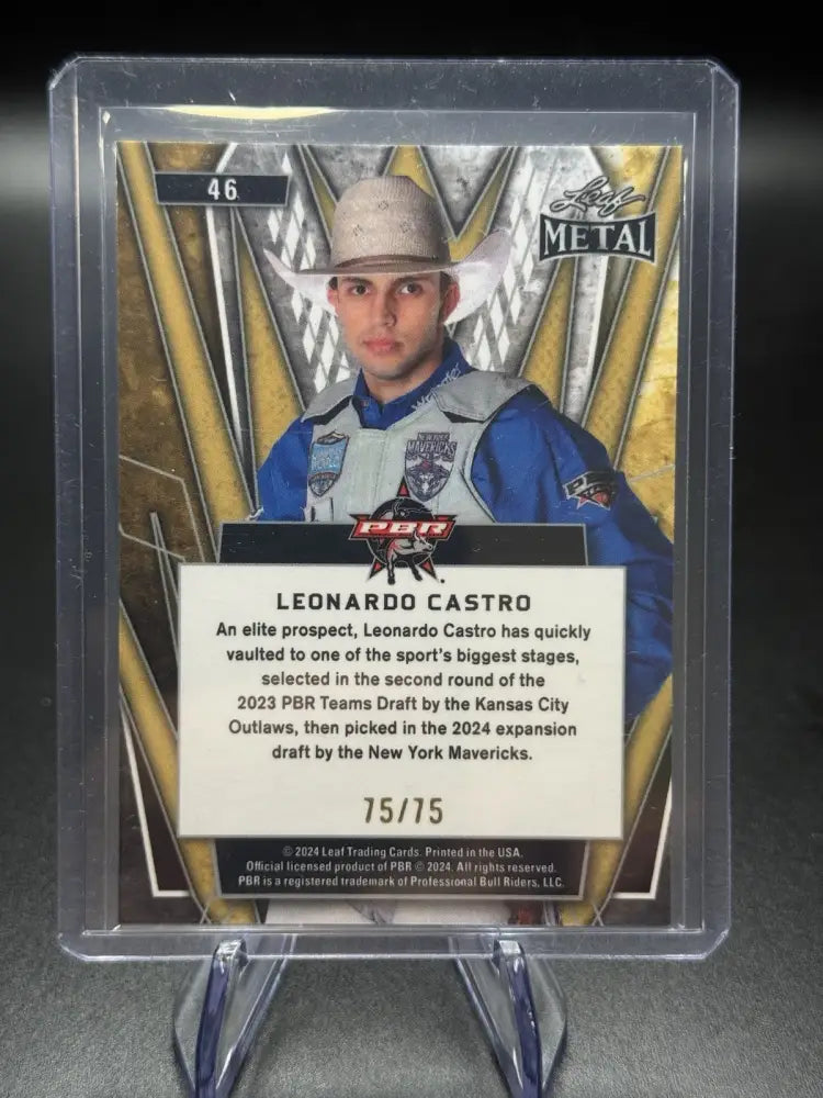 Leonardo Castro 2024 Leaf Metal PBR Rookie Card #46 Blue Parallel 15/75