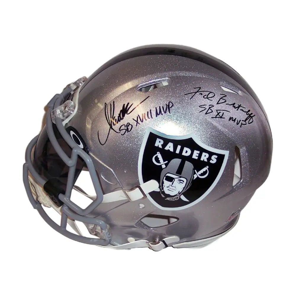 Marcus Allen & Fred Biletnikoff Autographed Hand Signed Oakland Raiders Speed Full Size Authentic Football Helmet - SB