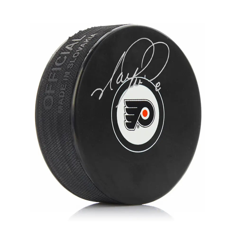 Mark Recchi Philadelphia Flyers Autographed Hockey Logo Puck - Hockey Memorabilia