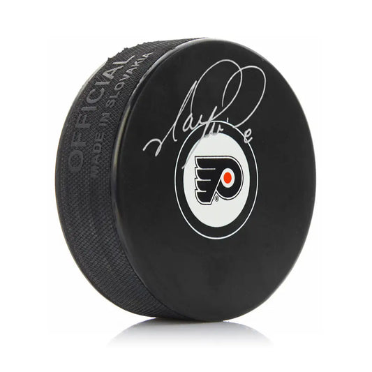 Mark Recchi Philadelphia Flyers Autographed Hockey Logo Puck - Hockey Memorabilia
