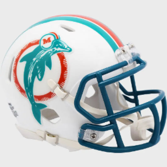 Miami Dolphins 1980 to 1996 Riddell Mini Speed Throwback Helmet - NFL - Helmets