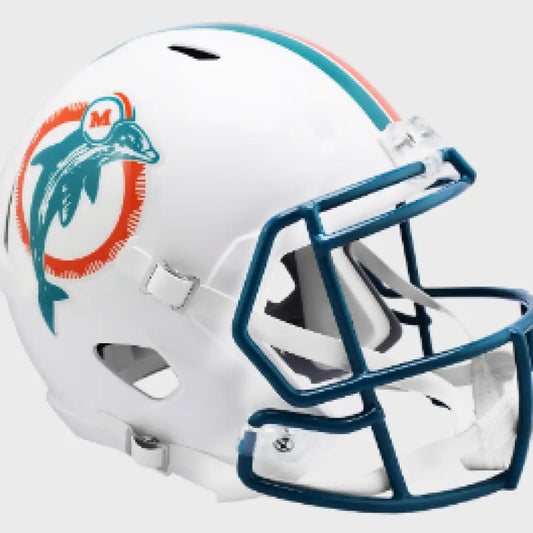 Miami Dolphins Full Size 1980 to 1996 Speed Replica Throwback Helmet - NFL - Helmets