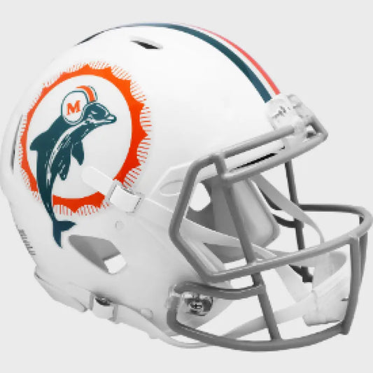Miami Dolphins Full Size Authentic 1972 Speed Throwback Football Helmet - NFL - Helmets