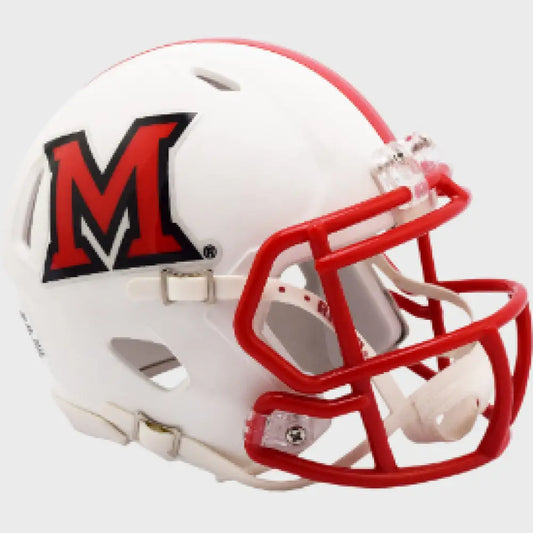 Miami of Ohio Redhawks NCAA Mini Speed Football Helmet Matte White - NCAA - Helmets