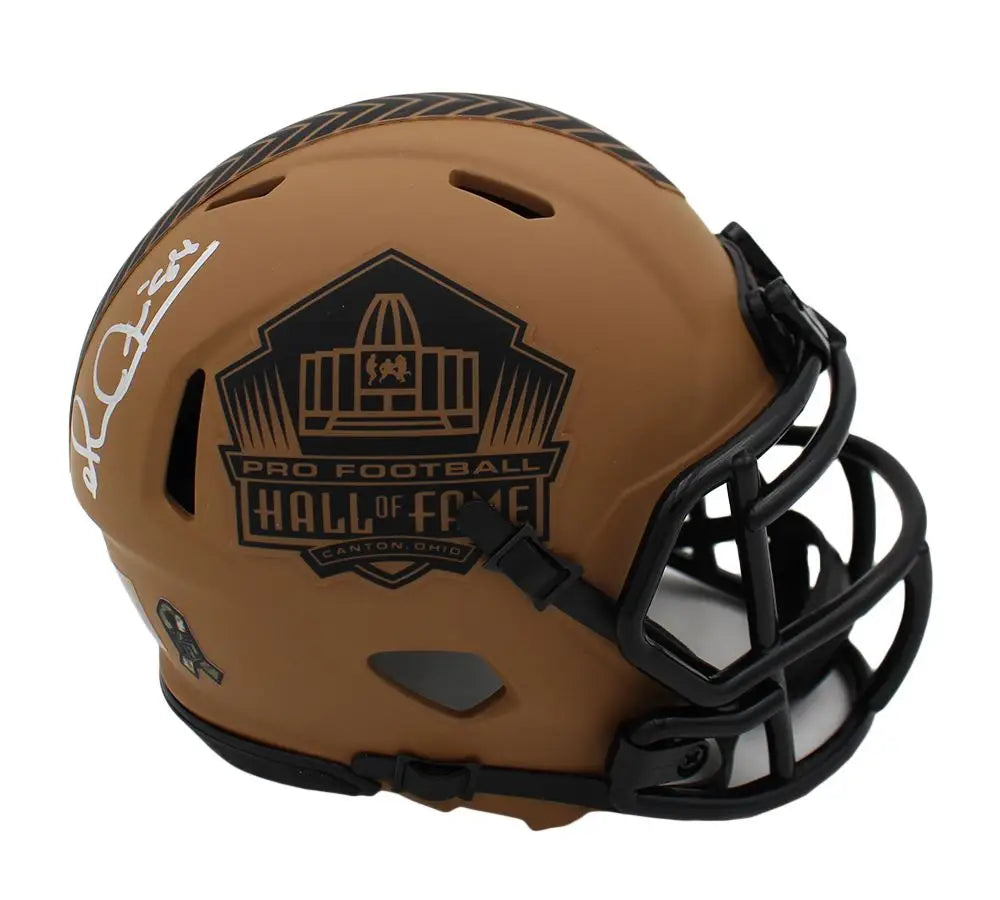Michael ’Playmaker’ Irvin Autographed Hall Of Fame Salute To Service Mini Helmet - Football Memorabilia